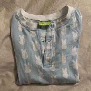 Classic Whimsy Blue Bunny Pajama Top